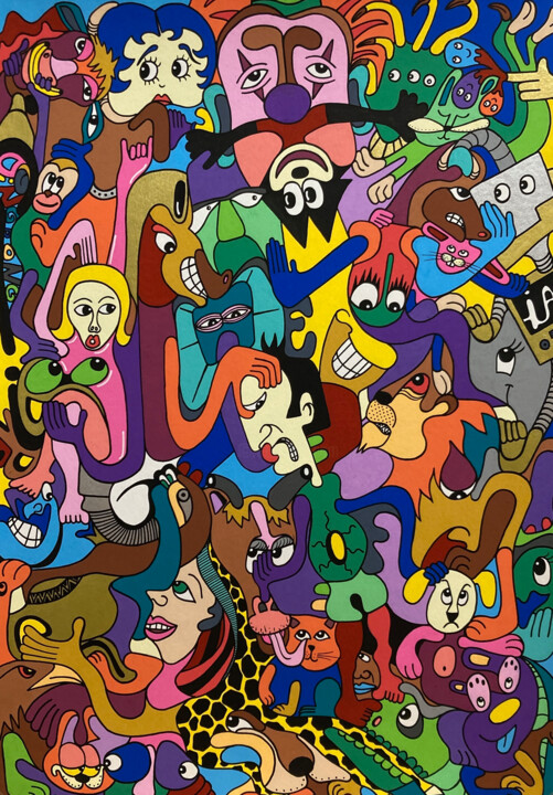 Drawing titled "“ Le dernier recour…" by Philippe Pons, Original Artwork, Marker Mounted on Aluminium