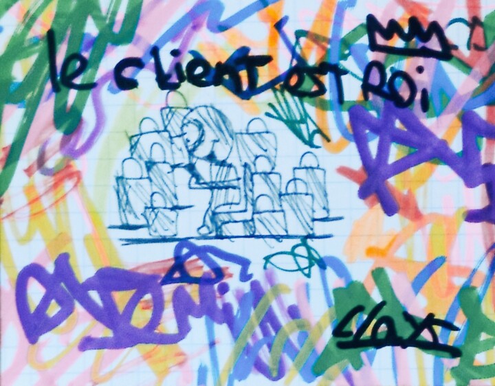 图画 标题为“Le client est Roi” 由Clays, 原创艺术品, 中性笔