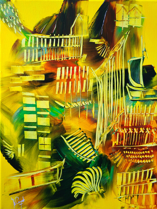 Les tables du chemin 绘画, 15.8x11.8 in