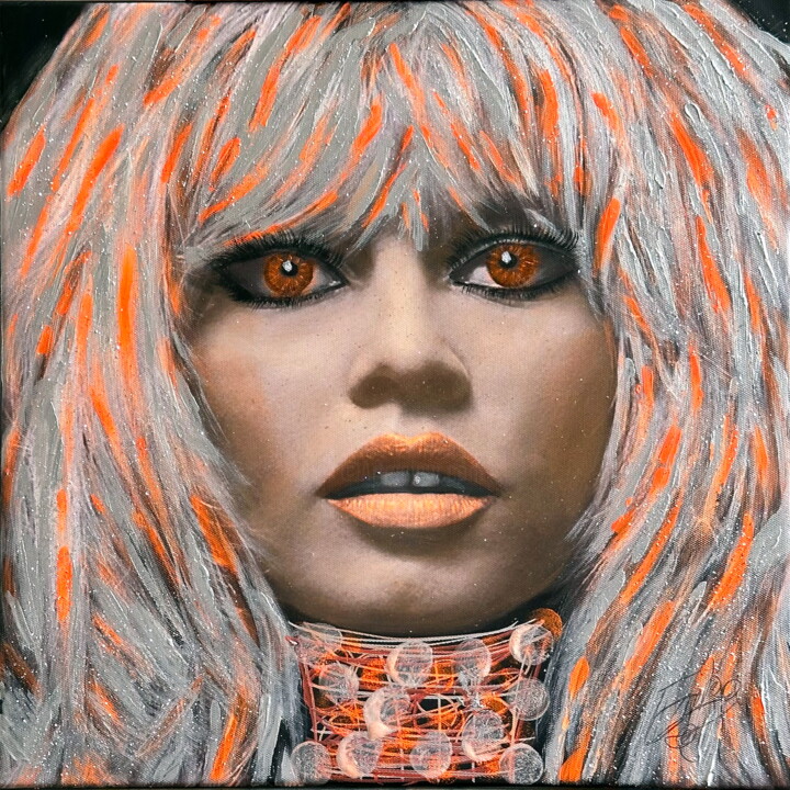 BB orange 绘画, 15.8x15.8 in