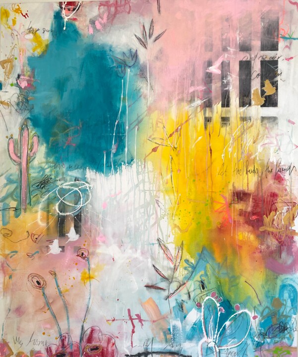 Painting titled "My Home and my Hear…" by Beate Garding Schubert, Original Artwork, Acrylic