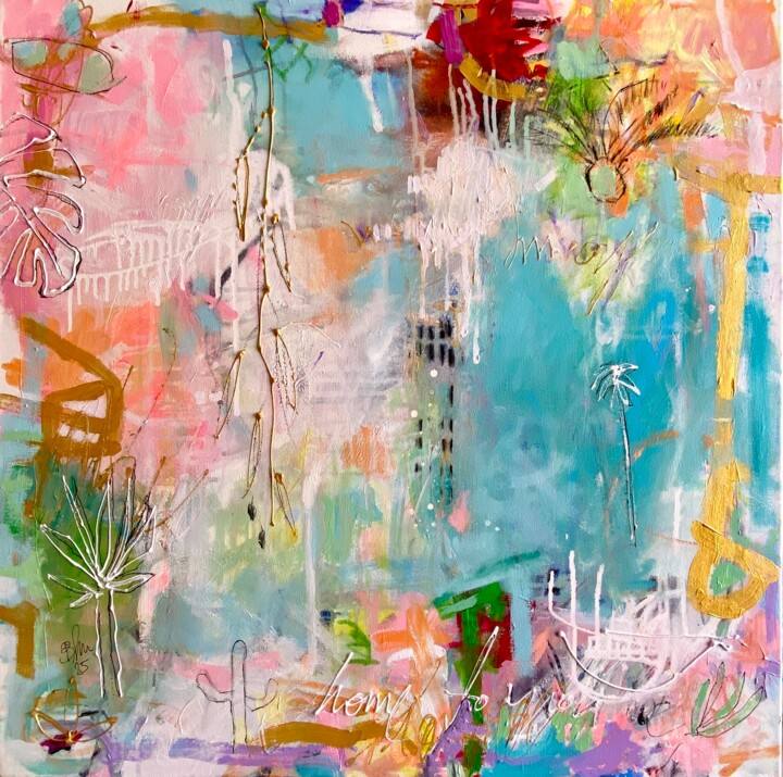 Painting titled "Home to You No.2" by Beate Garding Schubert, Original Artwork, Acrylic Mounted on Wood Stretcher frame