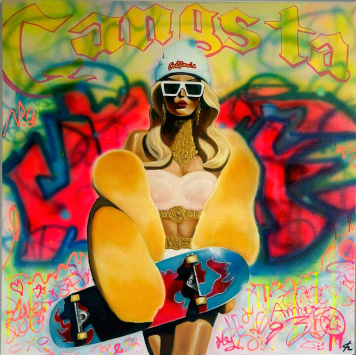 CALIFORNIA GANGSTA Pintura, 31,5x31,5 in