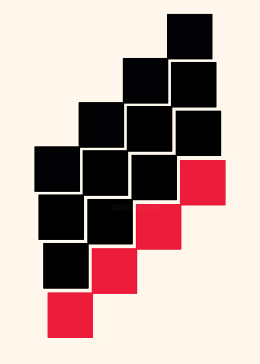 Digital Arts titled "Abstract Pixel Art…" by Chun Yu Guan, Original Artwork, AI generated image Mounted on Cardboard