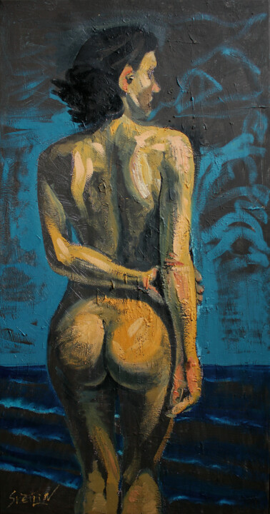 Schilderij getiteld "Nymph" door Svetlin Kolev, Origineel Kunstwerk, Olie