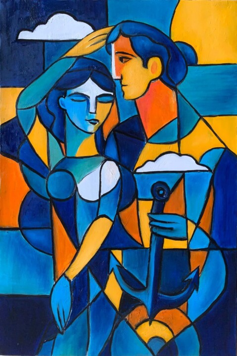 ''The geometry of us'' Schilderij, 23,6x19,7 in