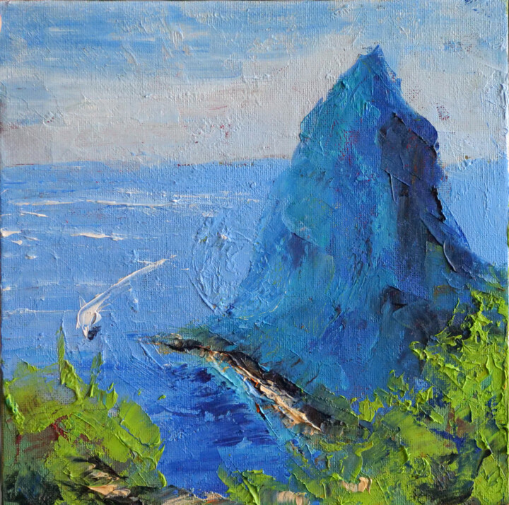 绘画 标题为“Saint Lucia Seascap…” 由Dr. Barmely, 原创艺术品, 油 安装在纸板上