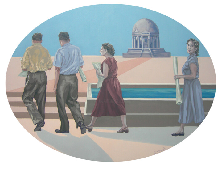 El templo de la Tierra 绘画, 23.6x28.7 in