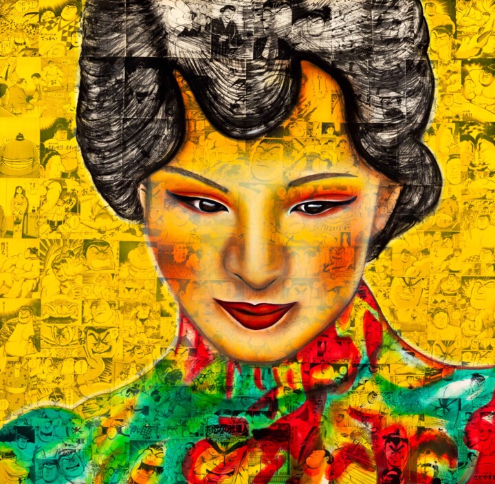 Painting titled "SOONG CHING LING" by Celine Masson, Original Artwork, Acrylic