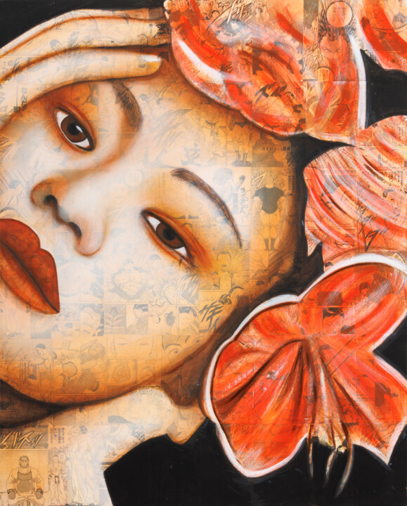 Painting titled "SOM" by Celine Masson, Original Artwork, Acrylic
