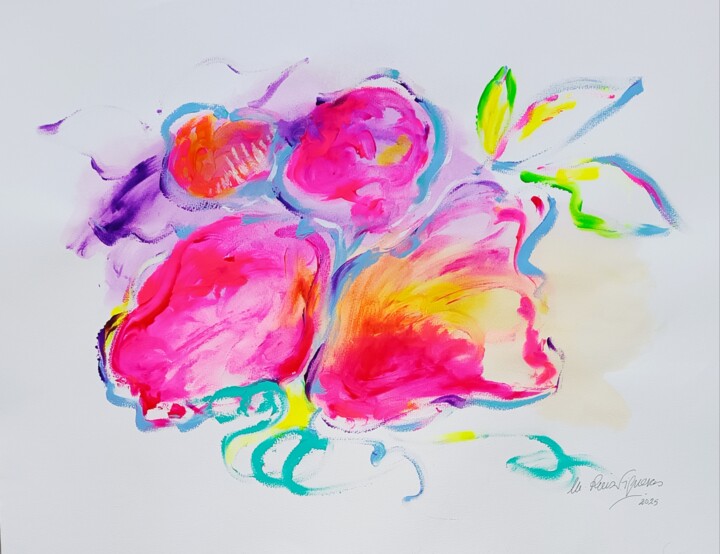 CENTRO FLORAL 绘画, 21.7x29.5 in