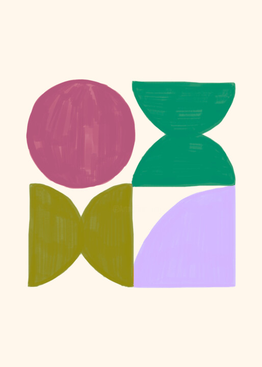 Abstract Harmony of Shapes Digital Arts, 46.5x65.1 in
