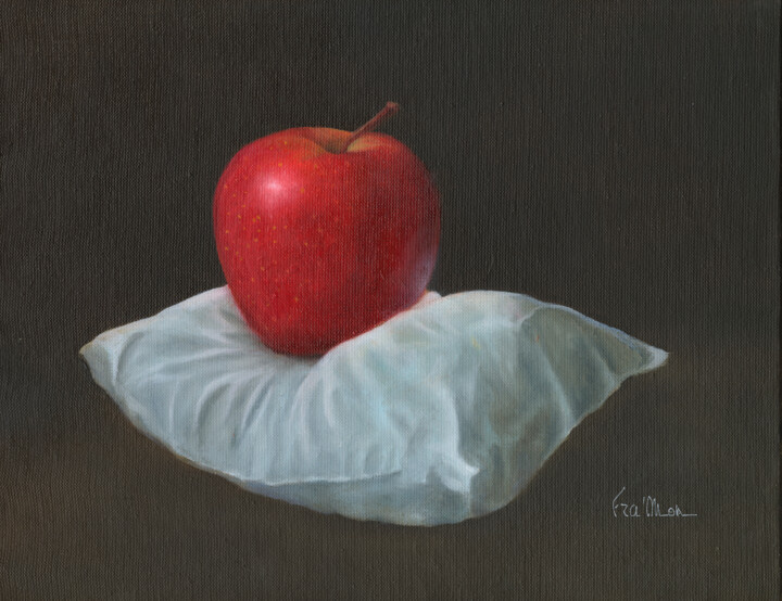 PINK LADY SUR COUSSIN 绘画, 13x16.1 in
