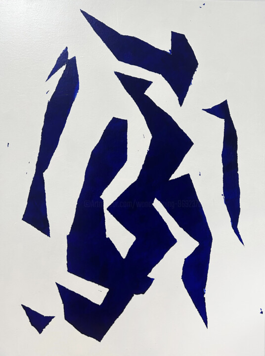 Painting titled "Wicked Blue" by Hou Soon Ming, Original Artwork, Acrylic