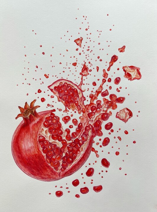 JUICY SCANDAL Painting, 18.9x14.2 in