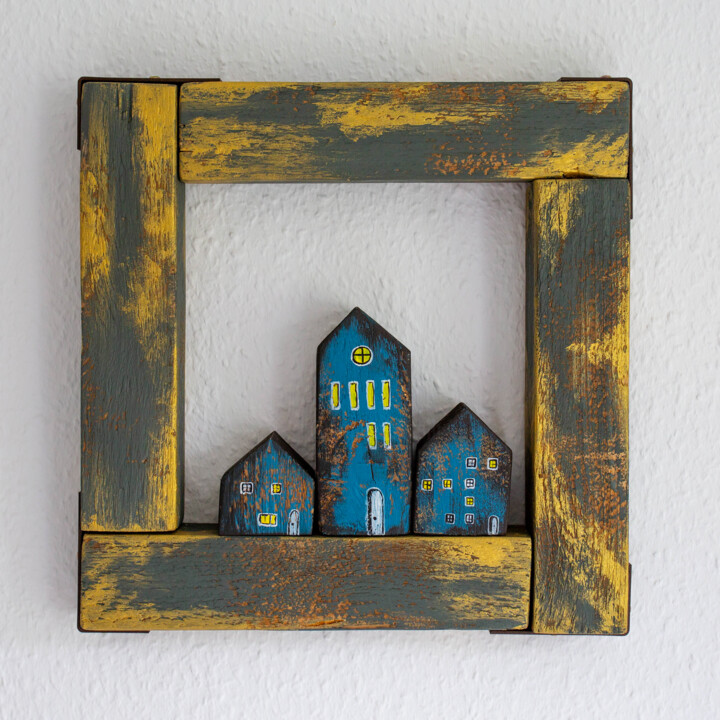 Window into the Blue Town 雕塑, 13.4x13.4 in