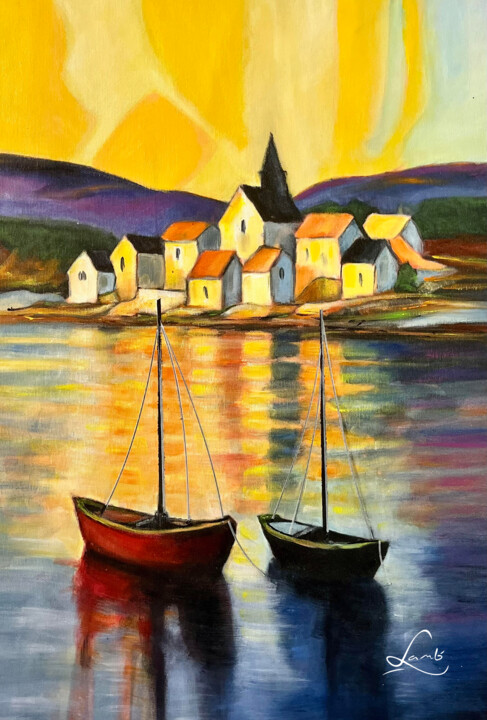 Soir d’été ensoleillé 绘画, 24x18.1 in