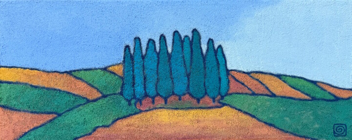 Cypress Grove 绘画, 7.9x19.7 in