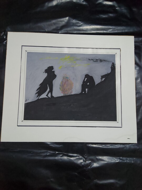 15/ Nuit orageuse Pittura, 11,7x8,3 in