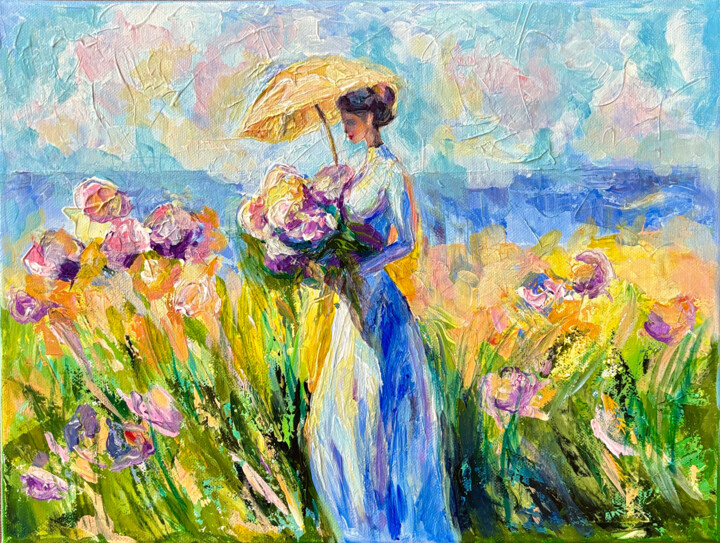 绘画 标题为“Elegant Woman with…” 由Alfina Lumy, 原创艺术品, 丙烯