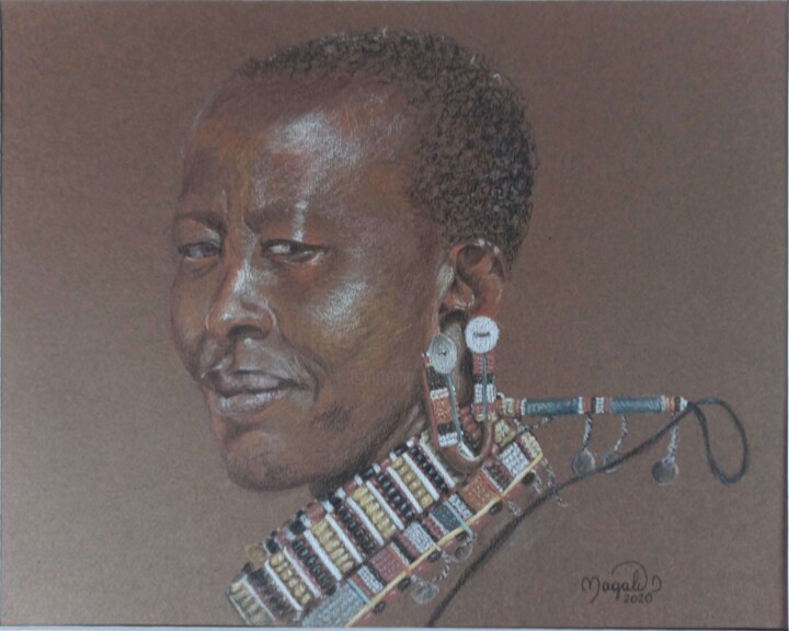 Collier africain 图画, 12.6x16.1 in