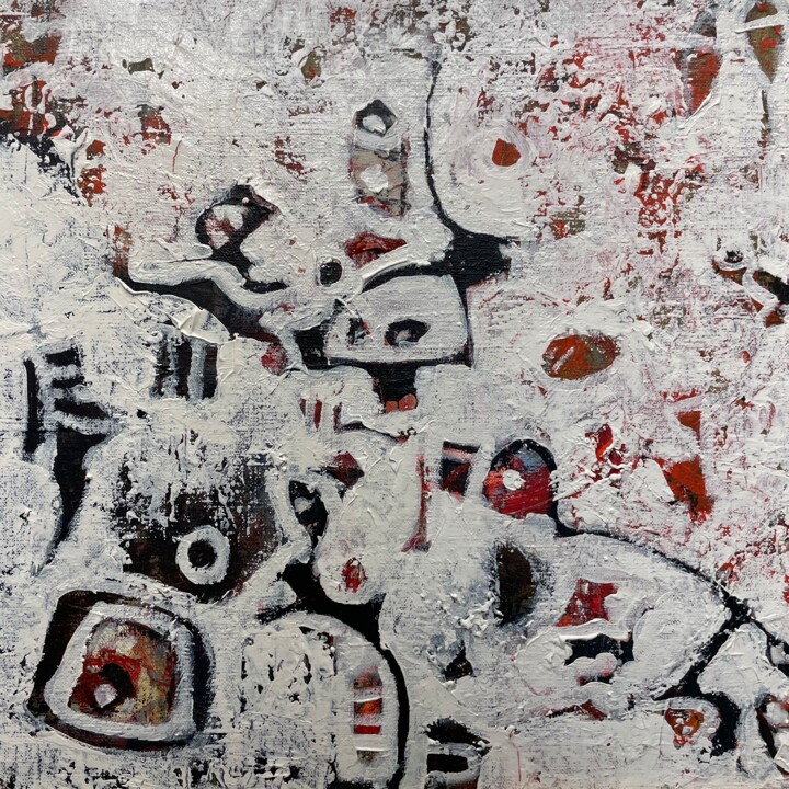 Sans titre 227 Schilderij, 15,8x15,8 in