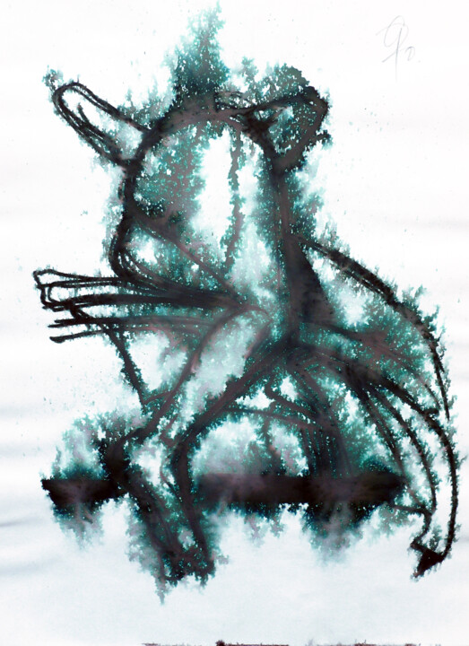 Kantenschlaf. Drawing, 16.1x11.6 in