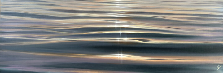Painting titled "Into The Light" by Eva Volf, Original Artwork, Oil Mounted on Wood Stretcher frame