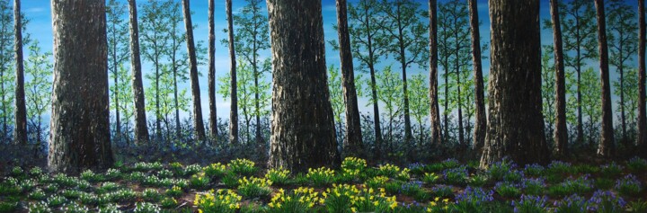 3 Stages of Spring Painting, 24x71.7 in
