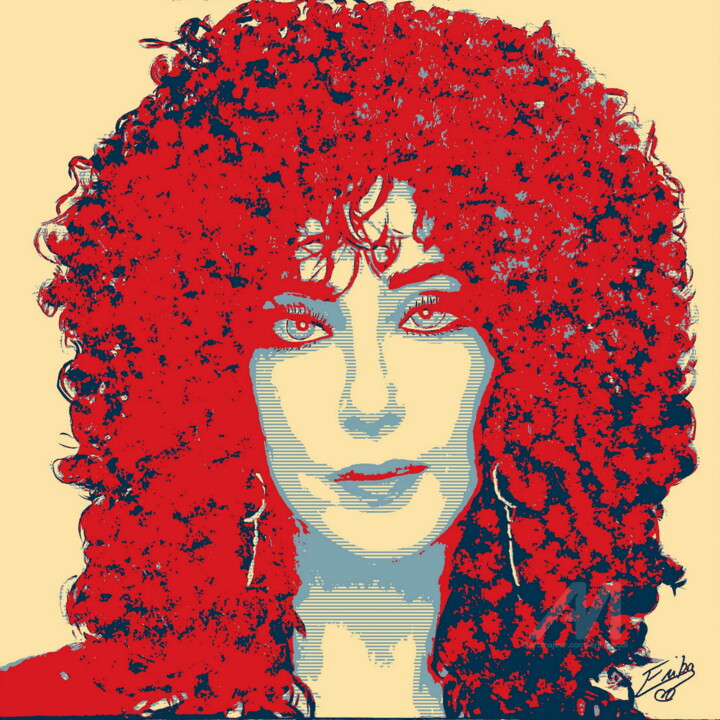 CHER in Red 印花与版画, 31.5x31.5 in