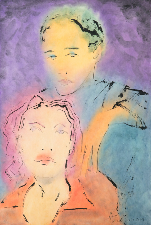 Painting titled "They can't break us" by Marcel Garbi, Original Artwork, Watercolor