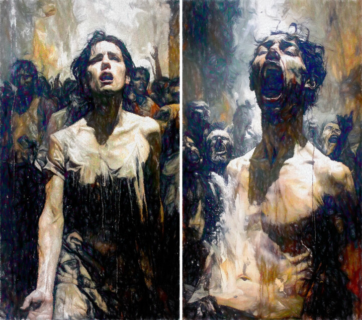 Et du tumulte monta bientot le même cri Gravures & estampes, 63x70,9 in