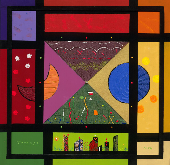 Painting titled "View from my window…" by Tomasz, Original Artwork, Acrylic