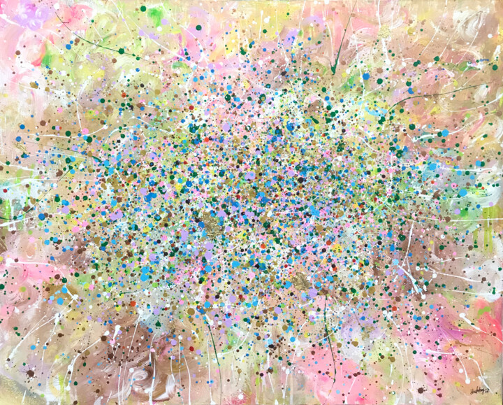 Painting titled "DREAMY JOY" by Yinel Chong Pit, Original Artwork, Acrylic Mounted on Wood Stretcher frame