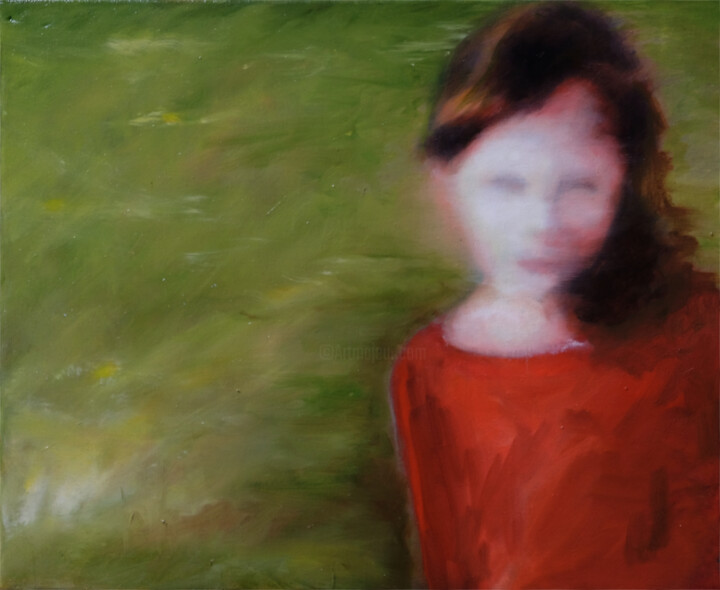 Emily in the meadow 绘画, 15x18.1 in