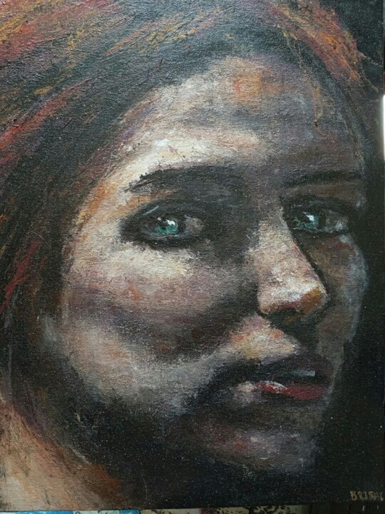 Mystery in emerald eye's 绘画, 15.8x11.8 in