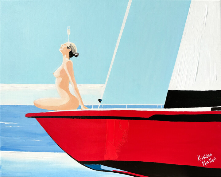 Yacht Yoga: Zen & Bubbles Pintura, 15,8x19,7 in