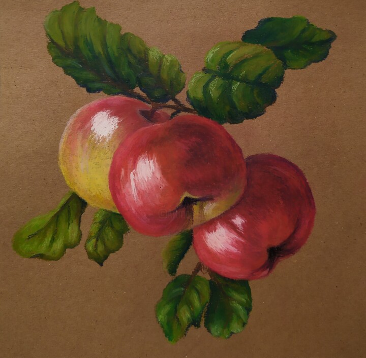Apples 绘画, 9.3x9.3 in