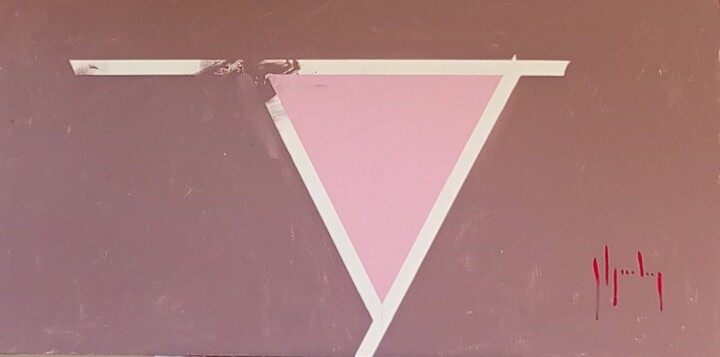 Peinture intitulée "#25_the pink triang…" par F Ghysenberg, Œuvre d'art originale, Acrylique