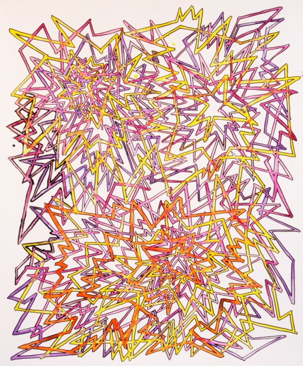 Painting titled "Explosion 7.16" by Baptiste Laurent, Original Artwork, Watercolor