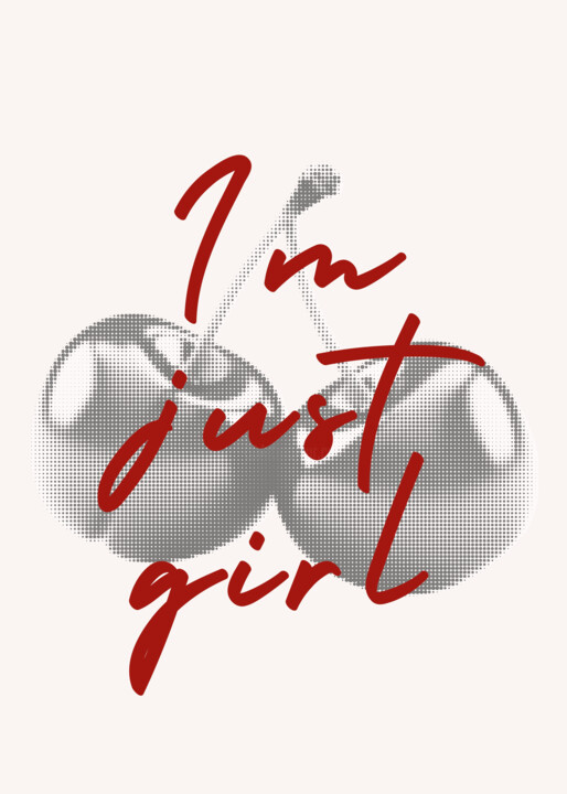 数字艺术 标题为“I'm Just Girl - Bol…” 由春宇 关, 原创艺术品, AI生成的图像 安装在纸板上