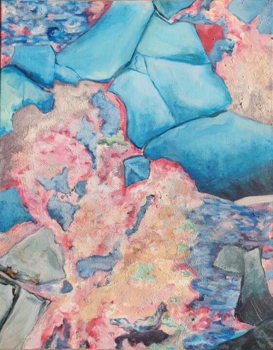 Malerei mit dem Titel "What Lies Beneath" von Elly B, Original-Kunstwerk, Acryl