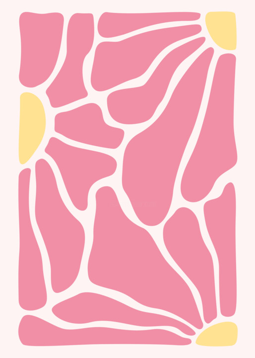 "Abstract Pink Mosai…" başlıklı Dijital Sanat 春宇 关 tarafından, Orijinal sanat, AI tarafından oluşturulan görüntü Karton üzer…