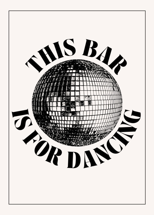 Dance Floor Delight Disco Ball Sign 数字艺术, 46.5x65.1 in