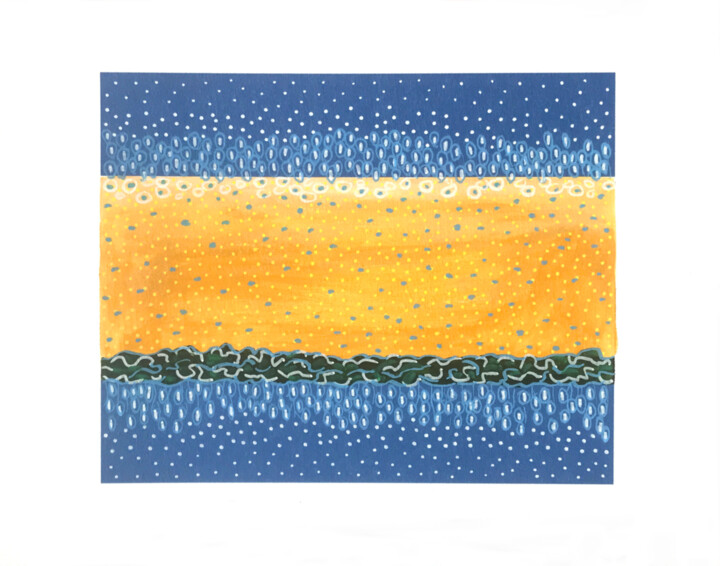 Painting titled "River study II" by Jennifer Bell, Original Artwork, Acrylic
