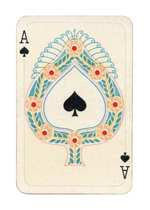 Digital Arts titled "Vintage Ace of Spad…" by Chun Yu Guan, Original Artwork, AI generated image Mounted on Cardboard