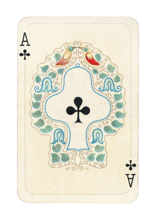 Digital Arts titled "Vintage Ace of Club…" by Chun Yu Guan, Original Artwork, AI generated image Mounted on Cardboard