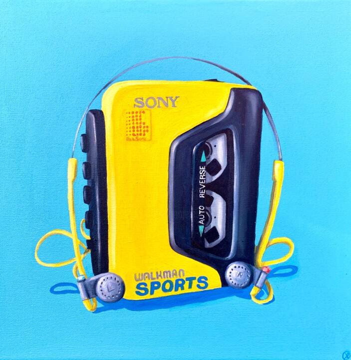 Painting titled "Portable Nostalgia" by Kate Revill, Original Artwork, Oil Mounted on Wood Stretcher frame