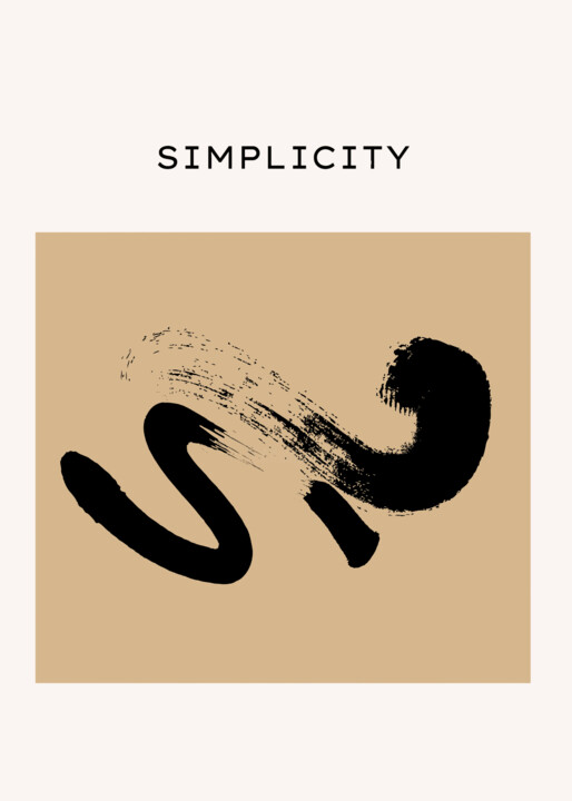 Simplicity Brushstroke Minimalism 数字艺术, 39.1x54.7 in