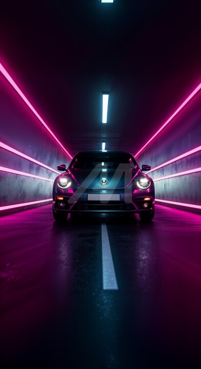 "Volkswagen Beetle i…" başlıklı Dijital Sanat Caprice tarafından, Orijinal sanat, AI tarafından oluşturulan görüntü